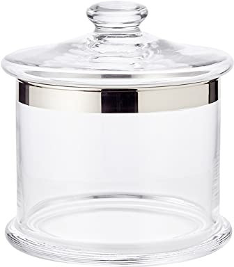 EDZARD Bonboniere Erik, mundgeblasenes Kristallglas mit Platinrand, Höhe 18 cm, Nicht für die Spülmaschine, Durchmesser 15 cm