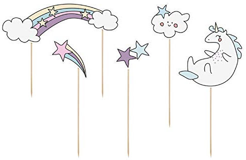 Schnooridoo Cake Topper Kuchen Dekorieren Torten Deko Hochzeit Geburtstag (Set Einhorn)