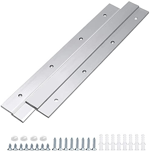 French Cleat Picture Hanger Aluminum Z Bar - Interlocking Wall Mounting Bracket Hardware Kit for Hanging Mirrors, Picture, Shelf, Whiteboard, Art, Frames (10''-2Pairs)