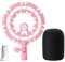 YOUSHARES Pink Shock Mount and Foam Cover Matching Boom Arm Mic Stand, Compatible with Razer Seiren X Microphone