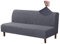 Jaotto Sofabezug Ohne Armlehne 2/3 Sitzer, Sofa Überwürfe Armlose Sofabettüberzug Jacqaurd Stretch Wasserdicht Waschbar, Sofaüberwurf Sofahusse für Clic Clac Klappcouch ohne Armlehnen,Grau