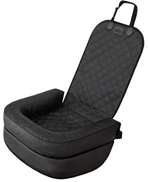 Hundeautositz, Hundebox, Hundebett, Transportboxen, Rückbank, Hundedecke, Hundekörbchen, Katzenbett, für kleine Hunde, 55 x 42 cm, Schwarz Skaj