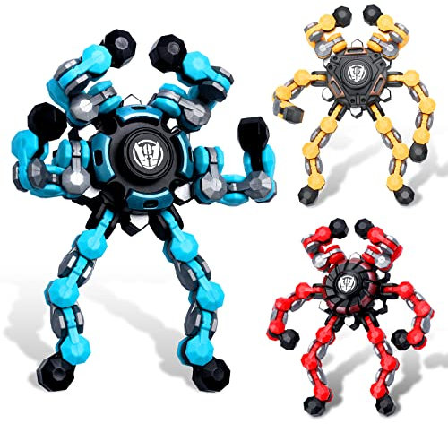 3pcs Transformable Fidget Spinner Toy, Hand Finger Spinner Creative Fingertip Mechanical Gyro for Kids Adults, Funny DIY Fingertip Spin Top Toys, All Ages Sensory Fidget Toys
