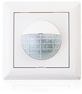 HUBER Motion 15 PIR Bewegungsmelder 190° für Innen I Unterputz Bewegungsmelder - Motion Sensor mit Schalter, auch für Schalterserien [55x55mm], 2 Draht-Technik Thyristor Ausgang