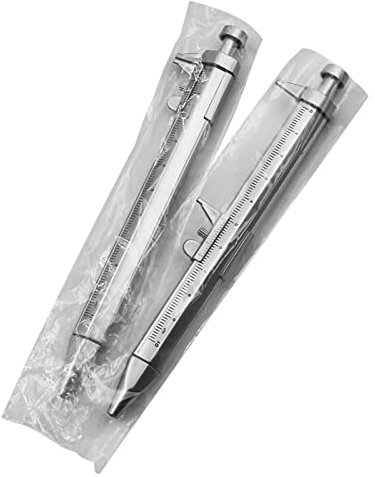 Vernier-Bremssattel, Kugelschreiber Kunststoff 0-100mm Messschieber 2 in 1 Multifunktion stift mit Nachfüllung(Blau)