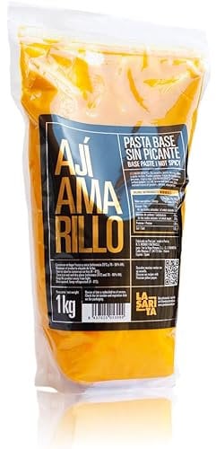 Pasta Base de Ají Amarillo ¡SIN PICANTE! La Sarita - 1kg - Formato AHORRO. Ingrediente principal de la cocina peruana. Disfruta del auténtico sabor del ají amarillo peruano. Especial para canal HORECA