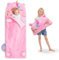 iPlay, iLearn Kinder-Schlafsack, Einhorn-Schlafsack, Kleinkind-Mädchen, Plüsch-Schlafsack, 2-in-1 rosa Kissen für Kindertagesstätte, Vorschule, Kindergarten, drinnen und draußen, Winter, Reisen,