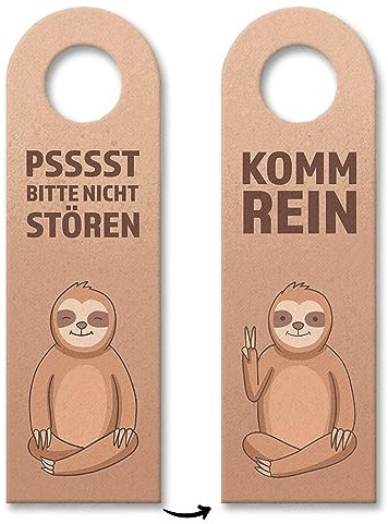 Psssst bitte nicht stören oder Komm rein Türhänger 3er Set mit niedlichem Faultier lustiger Türhänger 3er Set aus Filz um beim Chillen oder meditieren nicht mehr gestört zu werden
