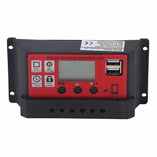 Solarpanel-Controller, PWM-Solarregler, 12 V, 24 V, Einstellbarer Solarladeregler, Solarbatterie, Laderegler für Erneuerbare Energien (20A)