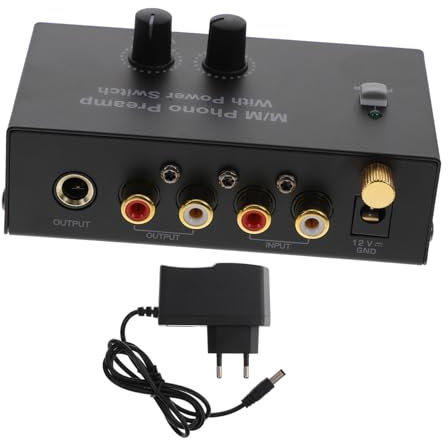 Uonlytech Préampli Phono pour Platine Vinyle Préampli Entrée Et Sortie Stéréo Prise UE