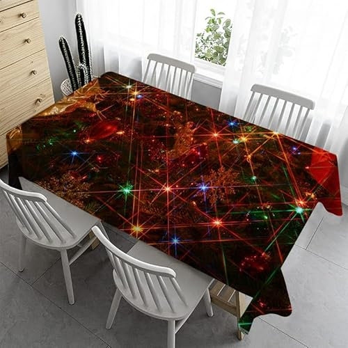 Syhi Qlty Klein Tischdecke 80x80 cm - Glitzer Weihnachten Tischdecke Outdoor Abwaschbar Gartentischdecke Eckig Tischdecken Wasserabweisend Fleckschutz für Geburtstag Bierzeltgarnitur