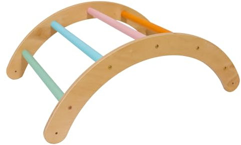 LATRANS 3er Set Kletterdreieck mit Rutsche und Kletterbogen - Indoor-Klettergerüst für Kleinkinder ab 1 Jahr - Pikler-inspiriertes Kletterspielzeug (Nur Bogen Pastell Farbe)