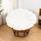 TENAGE Papasan-Kissenbezug, für drinnen und draußen, wasserdicht, Papasan-Schonbezug, Papasan-Bezug für Kissen mit Reißverschluss und Bändern, maschinenwaschbar, 120 cm, Weiß