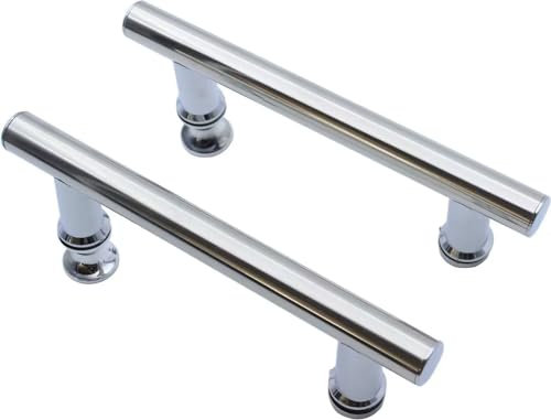 Clarmonde Shower Door Handle 2 Pack Shower Door knob Pull Handle Parts Replacement 145mm Hole to Hole Stainless Steel with Plastic knobs Glass Door Handle (Silver 145mm)