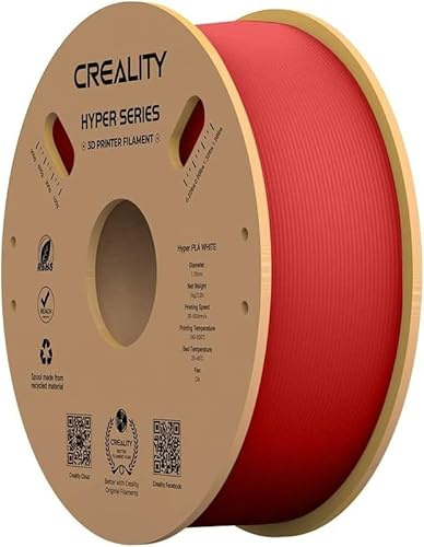 Creality PLA Filament 1,75 mm, für K1 Max/Ender 3 V3 SE/KE, 3D Drucker Filament PLA, für hohe Geschwindigkeit 30–600 mm/s, 1 kg/Spule Hyper PLA-Filament, Maßgenauigkeit ± 0,03 mm, Rot