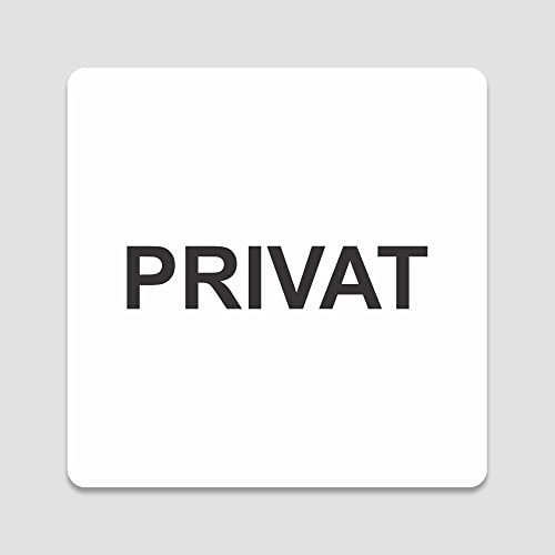 PVC Aufkleber Schild - Eckig 12 x 12 cm - Selbstklebend - Weiß - UV beständig - Für Innen und Außen (Privat)