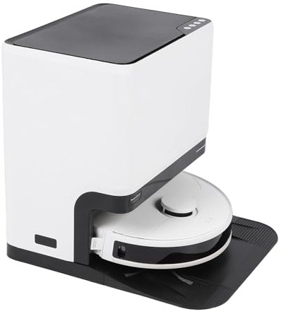 Robot Aspirapolvere e Lavapavimenti Combinato, Svuotamento Automatico, Pulizia Automatica, 6000 Pa, Lavapavimenti a Doppia Rotazione, Ricarica Automatica per Pavimenti (Spina