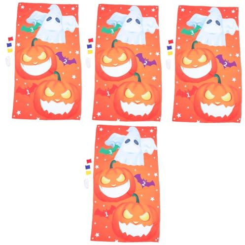 Vaguelly 4 Sätze Halloween-Banner -Bretter Halloween-Spiele für die Familie im Freien The Hallow Halloween mitgebsel Flaggen hängendes Banner Party-Banner draussen Sandsack Kind