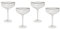 Beliani Champagnerschalen 4er Set transparent 450 ml Goldrand gehämmertes Design Topaz
