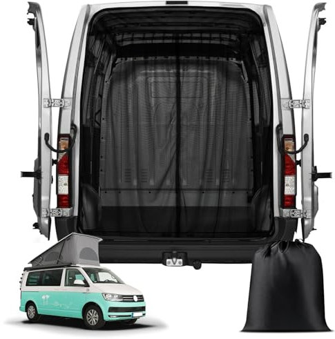 ZWPARTS Magnetischer Van Insektenschutz Maßgeschneidert für VW T6, Auto Insektennetz Moskitonetze für Heckklappe, Reißverschluss in der Mitte Tür Insektengitter