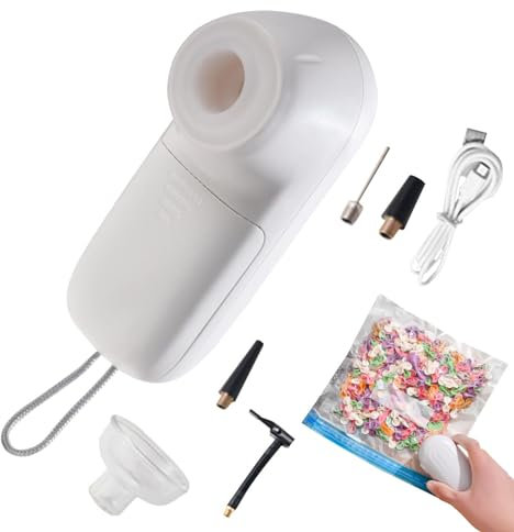 Wectirc Portable Air Pump - Vacuum Sealer Small Air Pump - Built-in Storage Electric Inflator for Air Water Supplies, Vacuum Storage Bag, Air Mattresses, Air Sofas