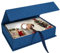 Hiwhy Foto Aufbewahrungsbox 10x15 cm, Leinen-Fotobox, Erinnerungsbox zur Aufbewahrung von Fotos, Bildern, Urkunden, Scrapbooking-Zubehör, Andenken und Schmuck Blau