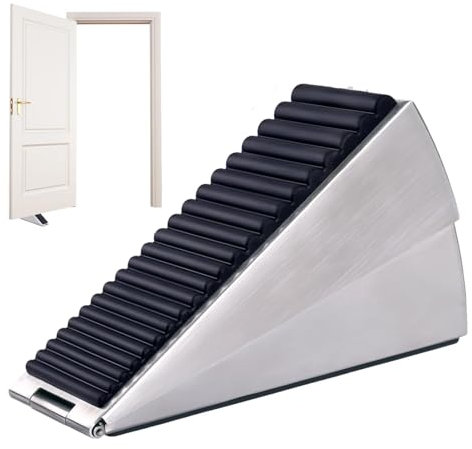 Strongest Large Door Stopper, Heavy Duty Door Stop Wedge Tall Door Stopper, Mobile Anti-Slip Rubber Door Stop, Adjustable Spring Loaded High Doorstop, for Bottom of Any Heavy Door