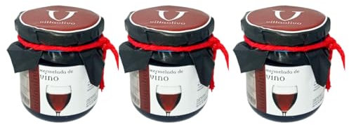 Villaolivo - Mermelada de Vino 210g | Mermelada de Vino Gourmet | 100% Natural | (3 unidades)