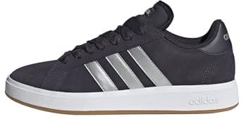 adidas Femme Grand Court Base 00s Shoes, Black/Matte Silver/Cloud White, 37 1/3 EU