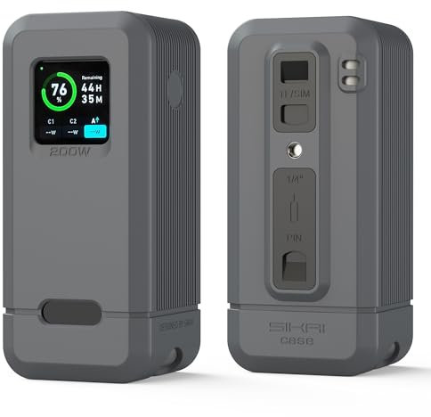 Silikonhülle für Anker Prime Powerbank(200W),2mm Dicke Stoßfeste und Sturzsichere Silikonhülle mit Oleophobe Beschichtung, fasst 1*Simkarten/1*SIM Karte Nadel (Grau)