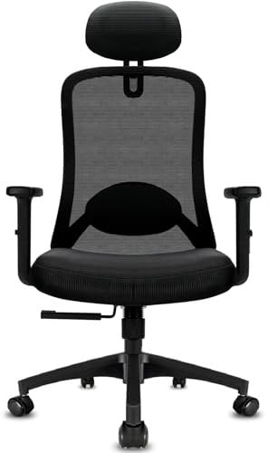 Milacyee Bürostuhl Ergonomisch, Bürostuhl,Schreibtischstuhl mit Lendenwirbelstütze, Höhenverstellung, Chefsessel aus Mesh hat 90°-130° Liegefunktion(Abschließbar), Netzstuhl Belastung bis 150KG