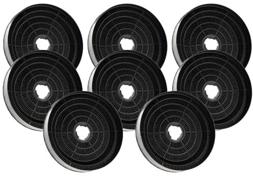 AllSpares Filtre à charbon (8 pcs.) pour hottes aspirantes - Adapté pour Candy KFC6918 / 35602061 et Airlux CR390 (Ø170x35mm)
