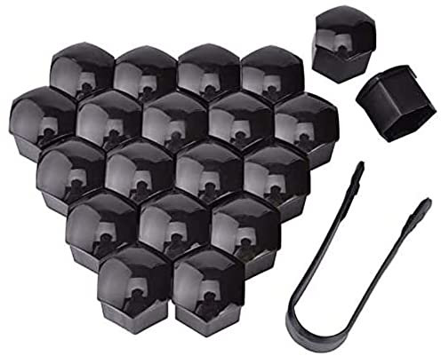 IUKTHHJOR Radmuttern Felgenabdeckung Für Smart Fortwo Forfour 453 451 450, Plastik Schutzkappen Mit Autoabdeckung Sechskant Diebstahlschutz Felgenabdeckung Autoteile,A/Black-17mm