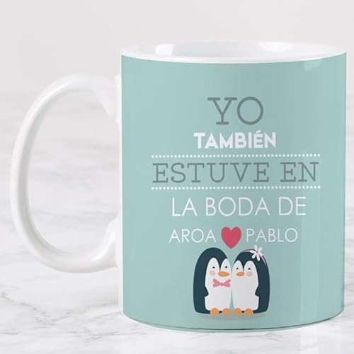 Wanapix | Taza Personalizada para Regalo de Boda | Detalles Boda para Invitados | Yo estuve en la boda | Taza Cerámica | 325 ml