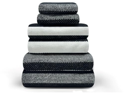 GC GAVENO CAVAILIA Large Bath Sheet Towels 2 Pack - 100% Egyptian Cotton Bathroom Towel Set - Highly Water Absorbent & Quick Dry Extra Large Bath Towel - Easycare & Durable - Black