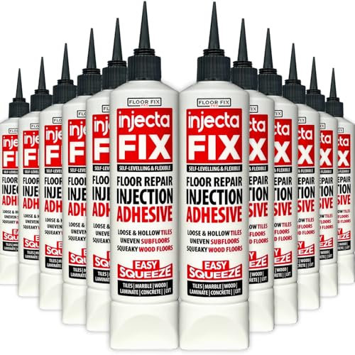 Injectafix 300ml- Kit Réparation Carreaux Décollés et Creux - Colle à Injection Puissante et Autonivelante - Facile à Utiliser sans Pistolet - Fixe Carreaux Lâches - Squeeze Tube