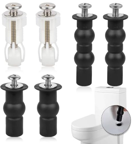 IKOPFLN 1 Set 6 Pezzi Fissaggi Wc Sedile,Accessori Per Sedile Wc Fissaggio Vite Per Sedile Wc,Fissaggio Dado Di Gomma Per Fissare Tavoletta Wc,Fissaggio Tavoletta Wc