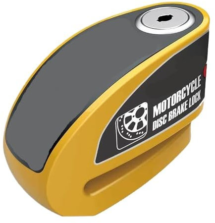 Cerradura antirrobo for Motocicleta, candado antirrobo con Alarma de 130dB, Resistente al Agua, Multicolor(DX26 Gold)