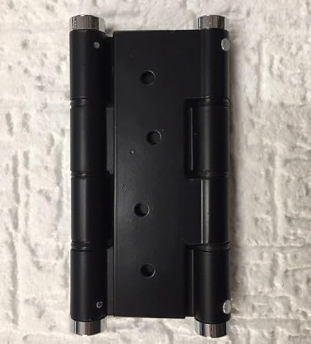 Generico Cerniera a Molla Doppia Azione 120 mm per Porte a Vento in Legno - Dimensione Disponibile: Cerniera a Molla Nero