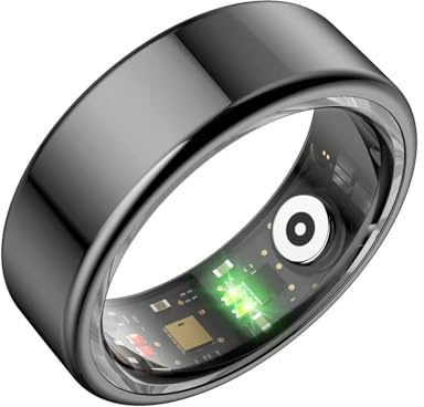 Anello intelligente Bluetooth con cardiofrequenzimetro, pressione sanguigna e ossigeno per Samsung iPhone - Impermeabile IP68 - Calorie - Nero #8