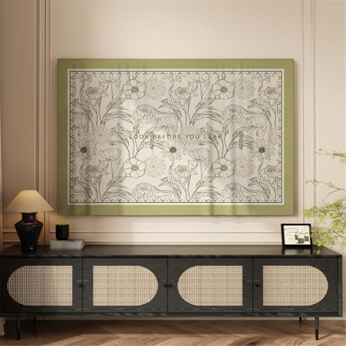 WYBZDA 19-80in Tv Cover Atmosphere Decoration Dustproof Tv Protective Film Wall Mount Universal Lcd Flat/Curved Tv(60inch(140 * 85cm),C)