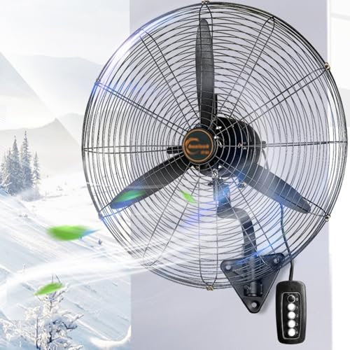 YAVYAV Wandventilator, Hochleistungs-Oszillations-Industrieventilator, Hochgeschwindigkeits-4-Gang-Ventilator Mit Einstellbarer Neigung Für Werkstatt, Garage, Terrasse, Wohn-, Gewerbe(500mm)