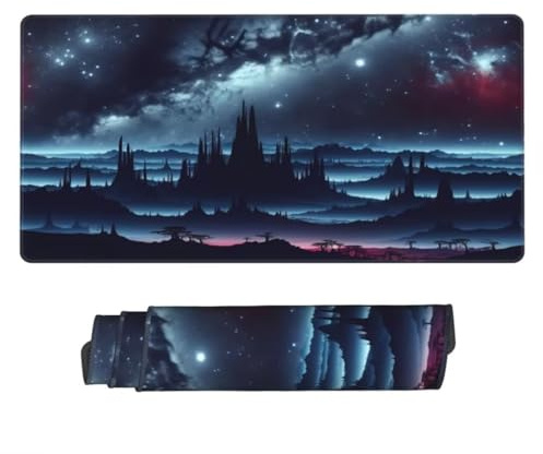 Tapis de Souris Fantastique 1000x500 mm XXL Tapis Souris Gaming Grand, Mouse Pad Ciel Étoilé sous Main Bureau Imperméable et Antidérapant pour PC, Ordinateur Portable, Gamer, Maison, Bureau -MP68