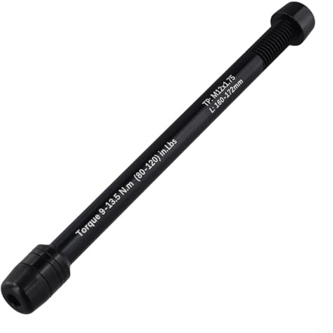 Oniissy Für Fahrradtrainer, Steckachsspieß, 12 x 142–148 mm, M12 x 1,5/M12 x 1,75 Gewinde, Aluminiumlegierung, Schnellspanner für Indoor-Radtraining mit verstellbaren Abstandshaltern (M12 x 1,75, 160