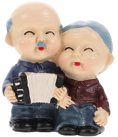 UPKOCH Oma Opa Kuchenstecker aus Harz Handgefertigte Tortendekoration für Geburtstag und Jubiläum Langlebige Miniatur Statue für Party Deko und Wohnaccessoire