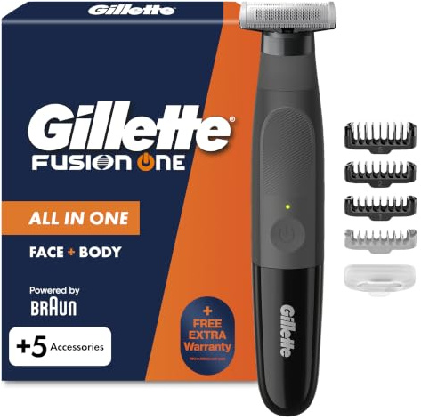 Gillette Fusion One Face and Body Electric Beard Trimmer Men with One Blade