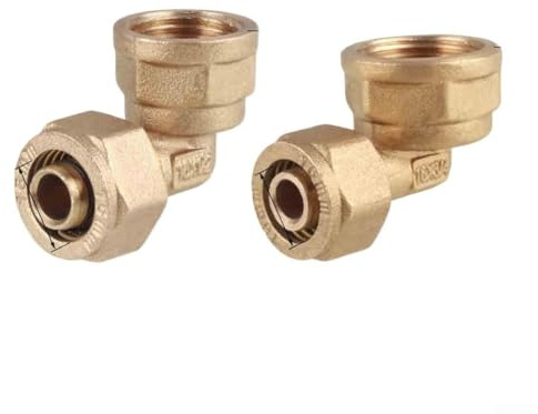 2 raccordi per tubi in plastica 1216 in alluminio con placcatura in ottone, per sistemi solari di riscaldamento dell'acqua, unità di trattamento dell'aria e purificazione dell'acqua HVAC (4 punti)