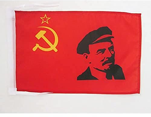 AZ FLAG - Flagge Sowjetunion Udssr Mit Lenine - 45x30 cm Mit Kordel - Kommunismus Fahne 30 x 45 Cm - Flaggen