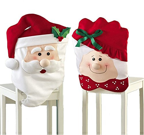 Aiklin Weihnachts Stuhlhussen Set Nikolaus Deko 1 Paar