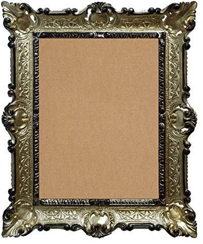 Lnxp BILDERRAHMEN BAROCKRAHMEN mit Glasscheibe 56x46 cm RECHTECKIG REPRO Bilder für 30x40cm oder 40x30 cm BAROCK ANTIK (Gold Schwarz Dualcolor) 50TR